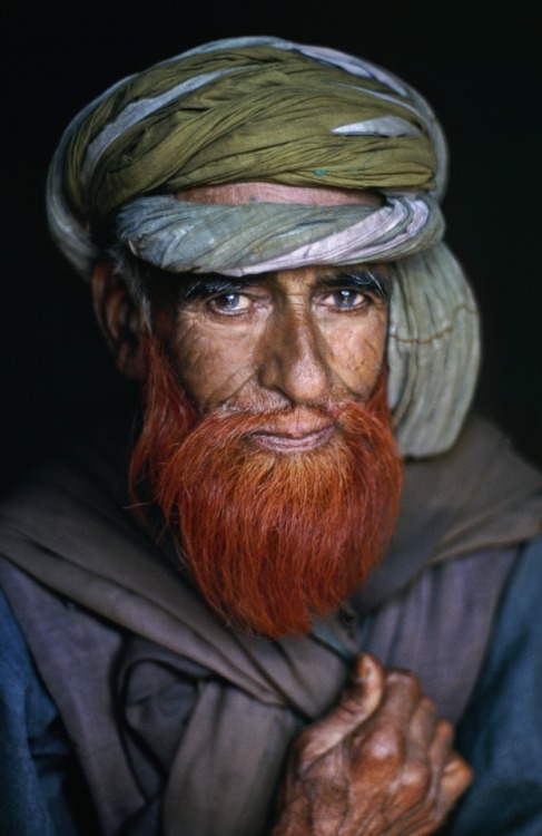 Asia (India) : Kashmiri people. It is common for kashmiri men in to use henna dye on their hair or b