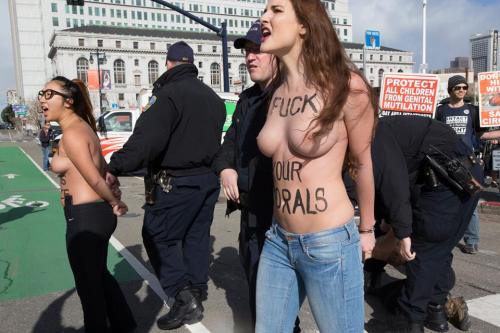 shivaswickedworld: Femen USA‬ disrupts David DeLeiden at San Francisco‬ ‎”Walk for Life&rd