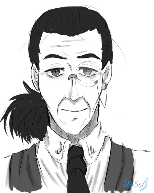 I Decided To Make Walter My First Victim Of My Man Drawing Practice. He Looks Like A Very Kind And Sweet