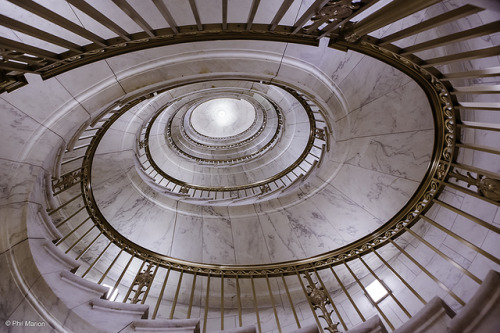 Marble spiral staircase in Supreme Court - Washington DC by Phil Marion (173 million views - THANKS)