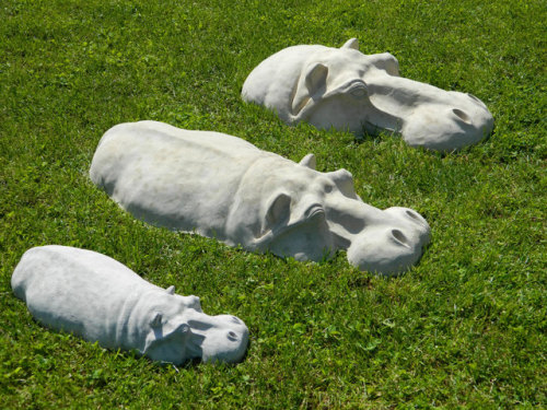 wilwheaton: archiemcphee: sosuperawesome: Garden Hippos by martsart on Etsy Follow So Super Awesome: