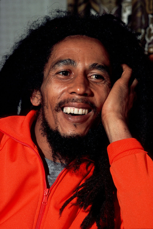 milkandheavysugar:Portrait of Jamaican Reggae musician Bob Marley, New York, New York, October 1979