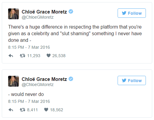 mikehuchard:  In a world where nudity is used for attention, I applaud Chloe Moretz