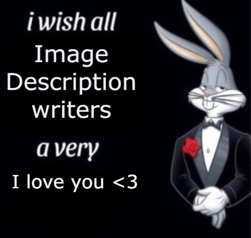 squiddish:[Image ID: An edited version of the Bugs Bunny “pleasant evening” meme. Bugs Bunny is wear