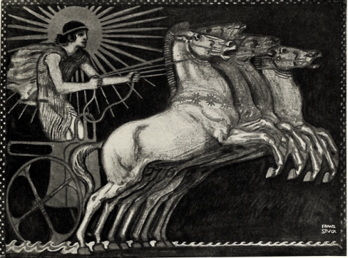 nemfrog:Helios in his chariot. Franz von Stuck : Gesamtwerk. Early 1900s. 