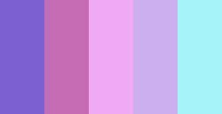 color-palettes:  Let her dance - Submitted by @Glass-gun #7C60D2 #C66CB4 #F0A9F5 #CBAFEF #A6F4F9