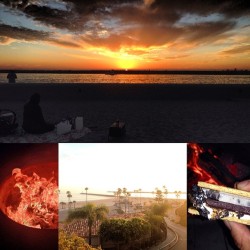 A beautiful sunset and my first bonfire at