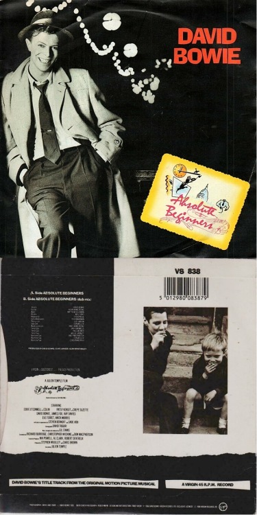simplyeighties: “Absolute Beginners” 7 inch vinyl single sleeve - David Bowie