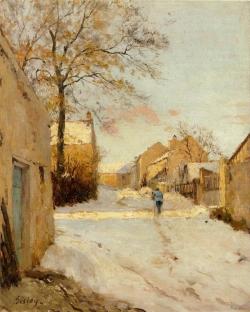 catmota:A Village Street in Winter  (1883)Alfred