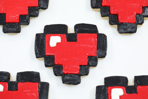 8-Bit Heart Cookies Yields 12 cookies  The things you’ll need Ingredients 2 cups all-purpose f