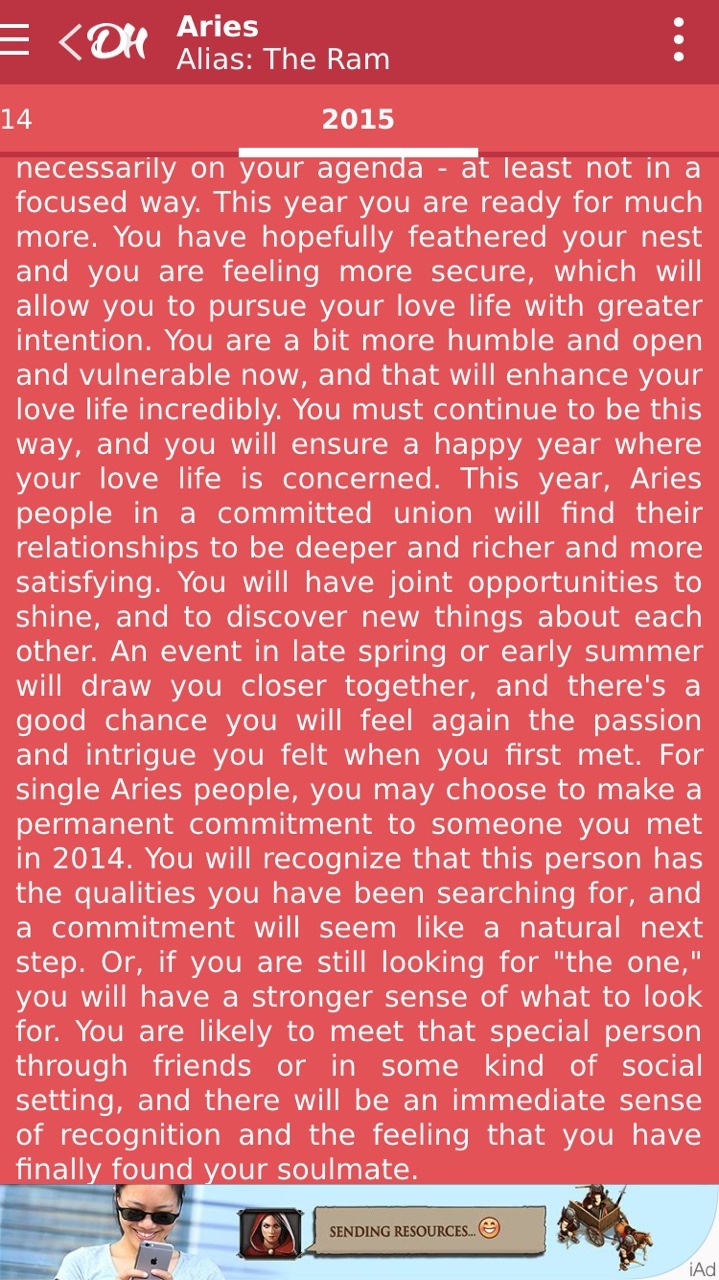 Aries 2015 year horoscope For Daddy :-)