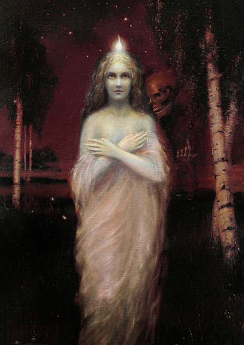 detritus-of-saprovor:Young Girl and Death  (1894)  Richard Roland Holst 1868 - 1938 