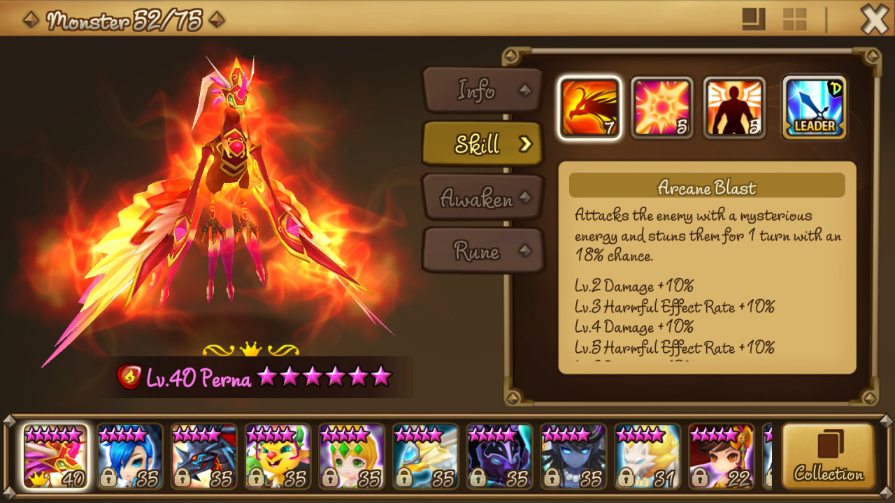 summonerswarblog: MONSTER REVIEWS Perna, the Fire Phoenix(*bad Russian accent* In