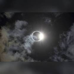 Diamond Ring in a Cloudy Sky #nasa #apod #solareclipse #sun #diamondring #corona #star #solarsystem #moon #southcarolina #space #science  #astronomy