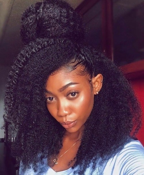 Bun-a-fide Beauty ♥️ *please tag source ........#2frochicks #chocolate #kinkyhair #braids #melanin #