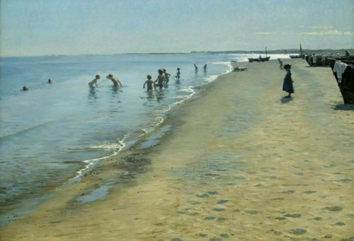 life-imitates-art-far-more:Peder Severin Krøyer (1851-1909) “Summer Day on Skagen’s Southern Beach” 