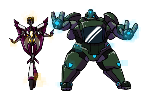 Starscream and Bulkhead from my TFAU; Transformers WAR (Wreck and Rule)! They got a thing together. 