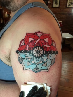 fuckyeahtattoos:  Pokeball Mandala, Original Design by Candace Owings at Temple Art Tattoo in Hagerstown, MD