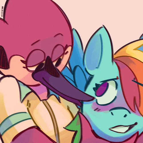 hey everypony come get ur sapphic red/blue ship pairing of the day- (Based on thisi banger tweet by 