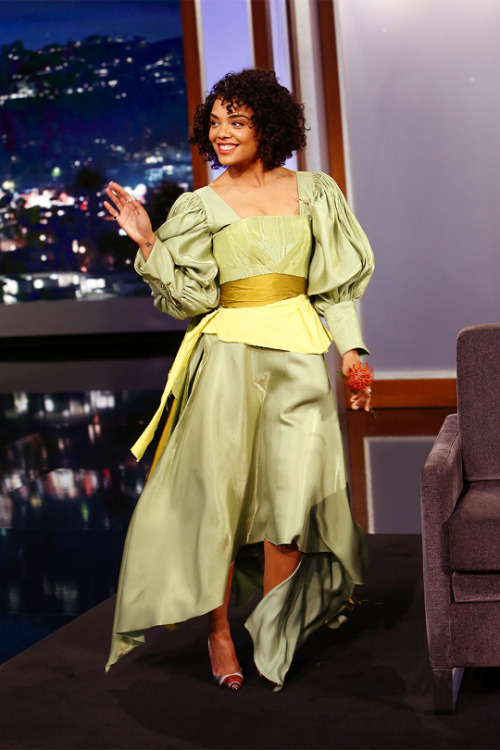 dailytessa:Tessa Thompson on Jimmy Kimmel Live (November 13, 2018)