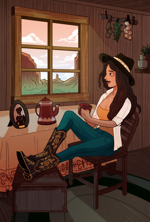 strawbearrymilk: My full piece for the @cowgirlsartbook ! I almost forgot to post my piece amidst fi