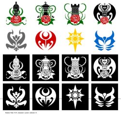 geekytattooideas:  Symbols from Kamen Rider Kiva. Details:
