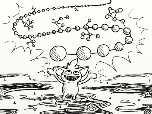 Black and white woodcut-style illustrations for “Tales from the Tinkerpop” entry of the DataStax Developer Blog.