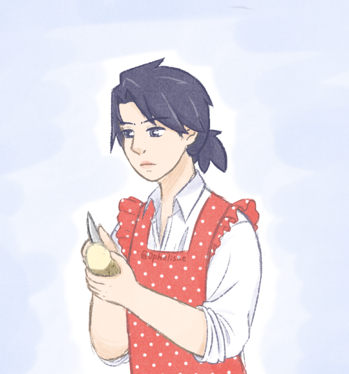 @trifiesta 2021 - Day 7: Yokozawa’s birthday the famous apron pic but Fumi version!I thin