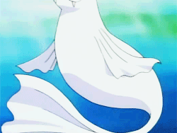 ap-pokemon:#087 Dewgong - Loves frigid seas with ice floes and snoozing on bitterly cold ice. Dewgon