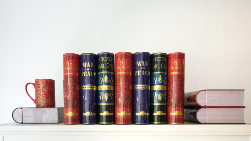 tea-ring:novelteatins: These are not books. They are tea tins with tea inside! Get yours now and he