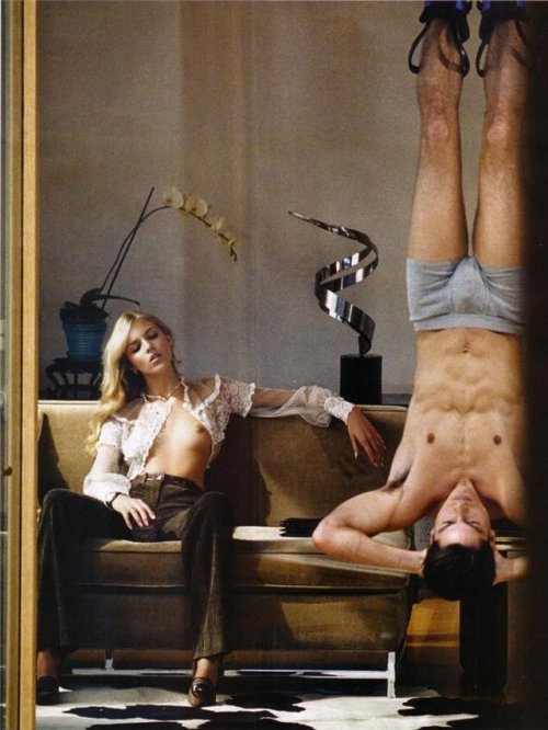 labstrakts:Anja Rubik & Tyson Ballou by Mikael Jansson for Vogue Paris, August 2005