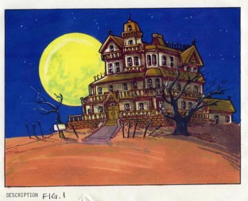 talesfromweirdland:Concept art for the 1987 LucasArts game, Maniac Mansion. Odd to see hand-drawn ve