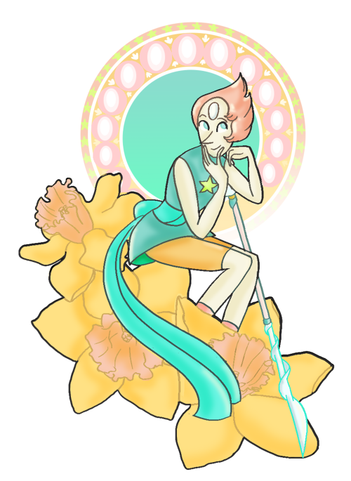 shelbywolf:  Pearl inspired by Mucha’s gemstone seriesRoseAllAvailable here: Redbubble/Society 6