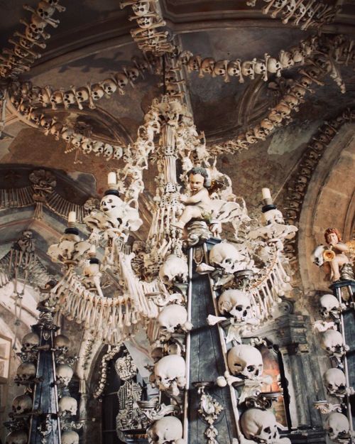 MTV Cribs: Goth Edition. The chandelier was made from the bones of my enemies(The Sedlec Ossuary -