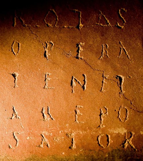 An interesting inscription relating to Christian cryptogram in Rome. Romano-British acrostic or word