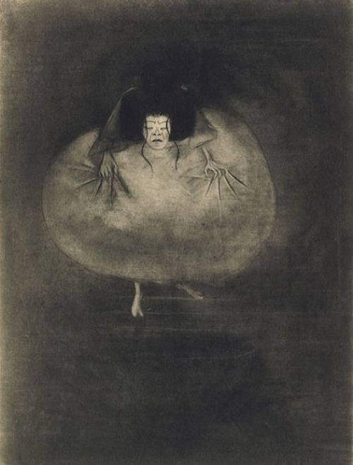 talesfromweirdland:Madame Hanako. Photogravure by Mexican artist, Marius de Zayas (1880-1961). 1910.