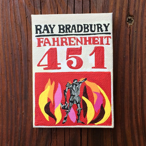 Fahrenheit 451 Cover Art by LovelyLittleLibrary (18.00 USD) http://ift.tt/1XUbUrL