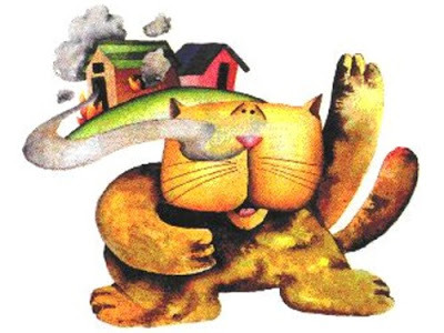 Ilustraciones del Libro para niños “El Gato Bombero”….
