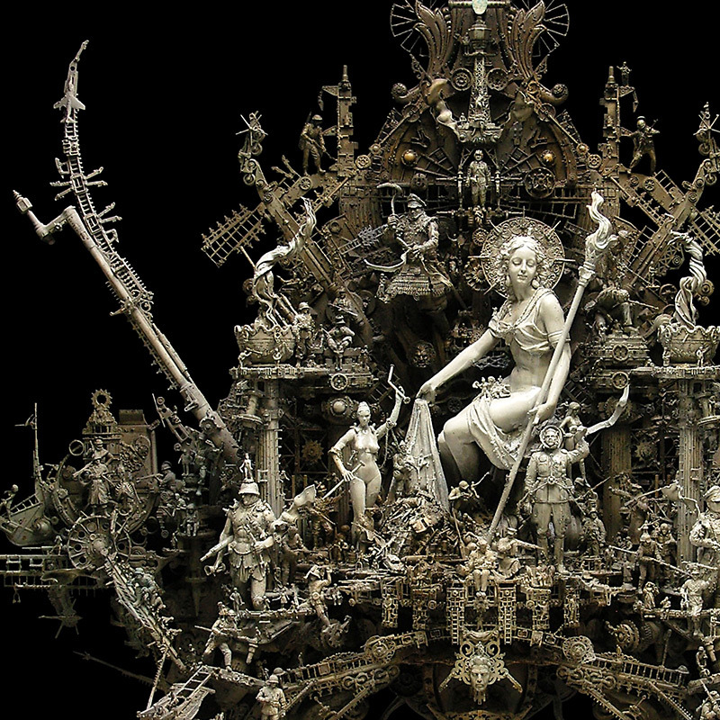 odditiesoflife:  Incredible Intricate Mixed Media Sculptures Kansas-based artist