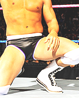 :  favorite ring gear + cody rhodes, black and white 