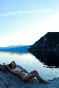 buriedblue:  Twilight at Crater Lake