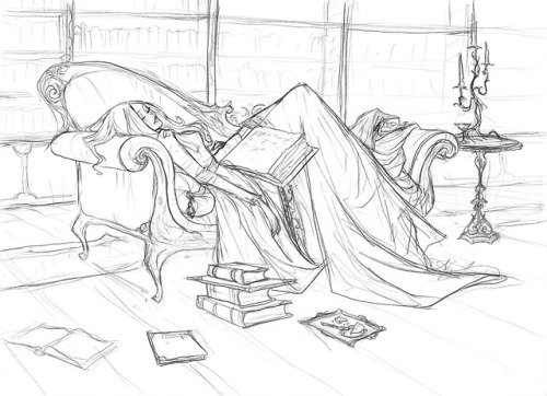 Falling asleep in the library 