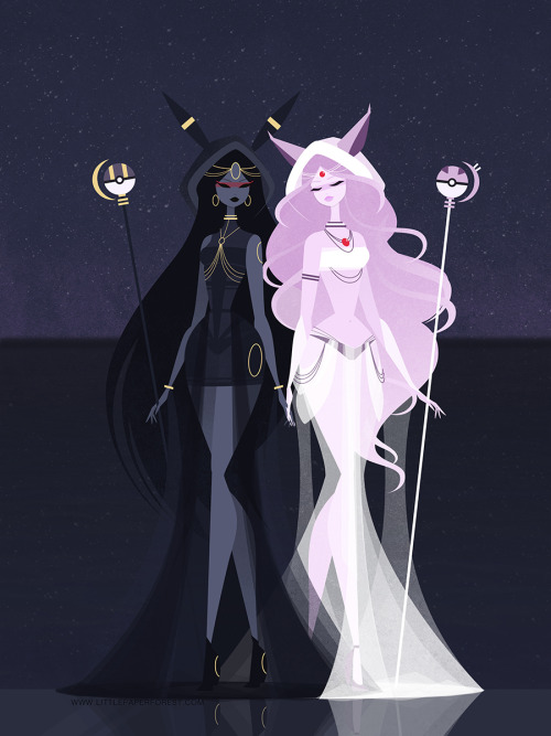 knightarcana: littlepaperforest: Umbreon and Espeon. ♡Inspired by various cosplays. : )Tempted 