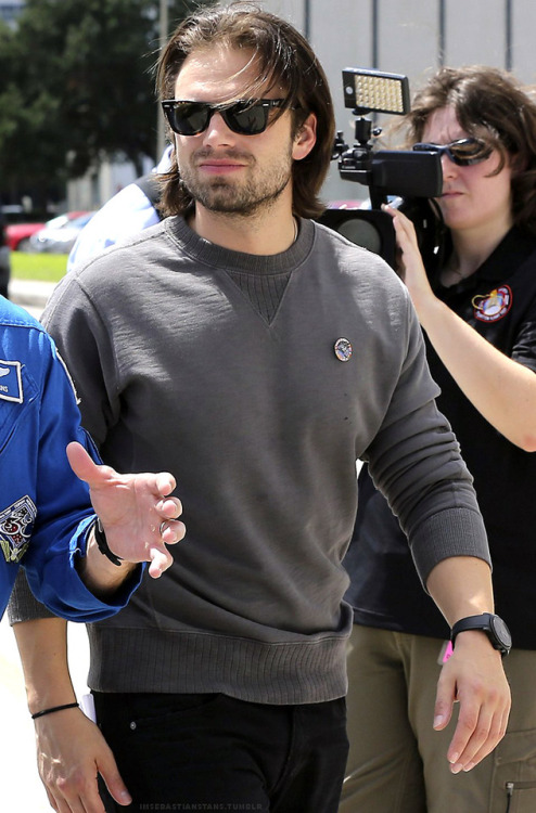 imsebastianstans: Sweater wearing extraterrestrial, Sebastian Stan, tours the NASA Johnson Space Cen