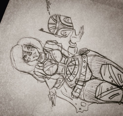 curvesalongtheway:  My rough draft of my Mandalorian character:)  That’s dope!