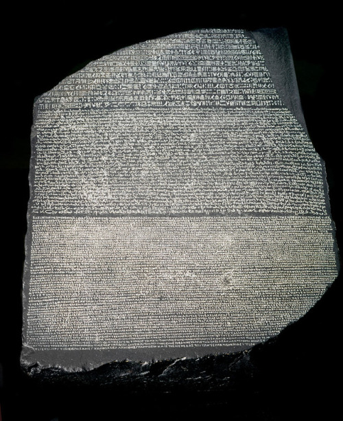 The Rosetta Stone The Rosetta Stone is a granodiorite slab inscribed with decree of pharaoh Ptolemy 