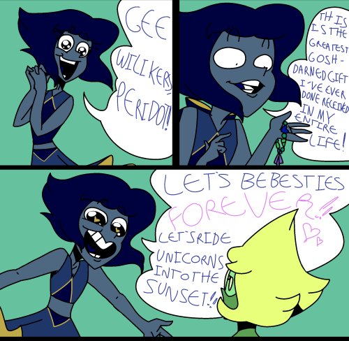 callie-and-marie:  mushroom-cookie-bears:  lapis has no chill  please let this be real i want this situation to happen so much   aww poor peri o no.@slbtumblng