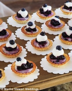 bridesbestfriend:  The afternoon tea was completed with blueberry cheesecake tartlets and pates de fruits. 