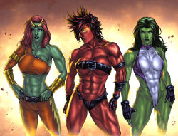 seether23:  Red She Hulk: Hangin with the girls 