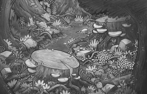 Progress on new illustration! Exploring a new style. I think it will end up not being a viable style